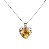 心型黃水晶鑽石項鍊